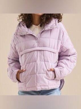 Altar'd State Lavender Quilted Pullover Puffer Jacket
